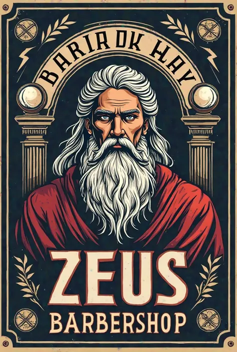 A logo that says Barber about a Zeus theme 