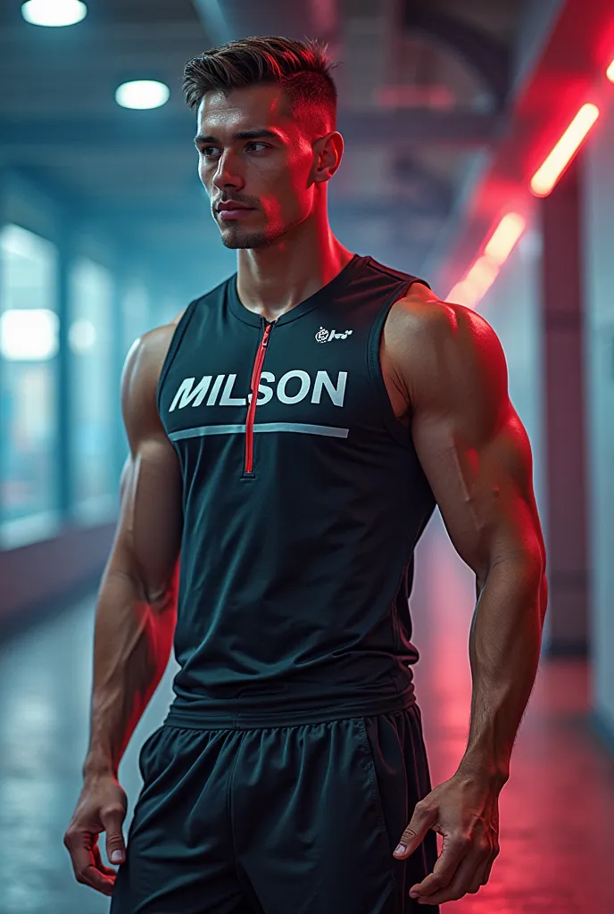 That you generate an advertising image for me with a sportswear brand called Milson 