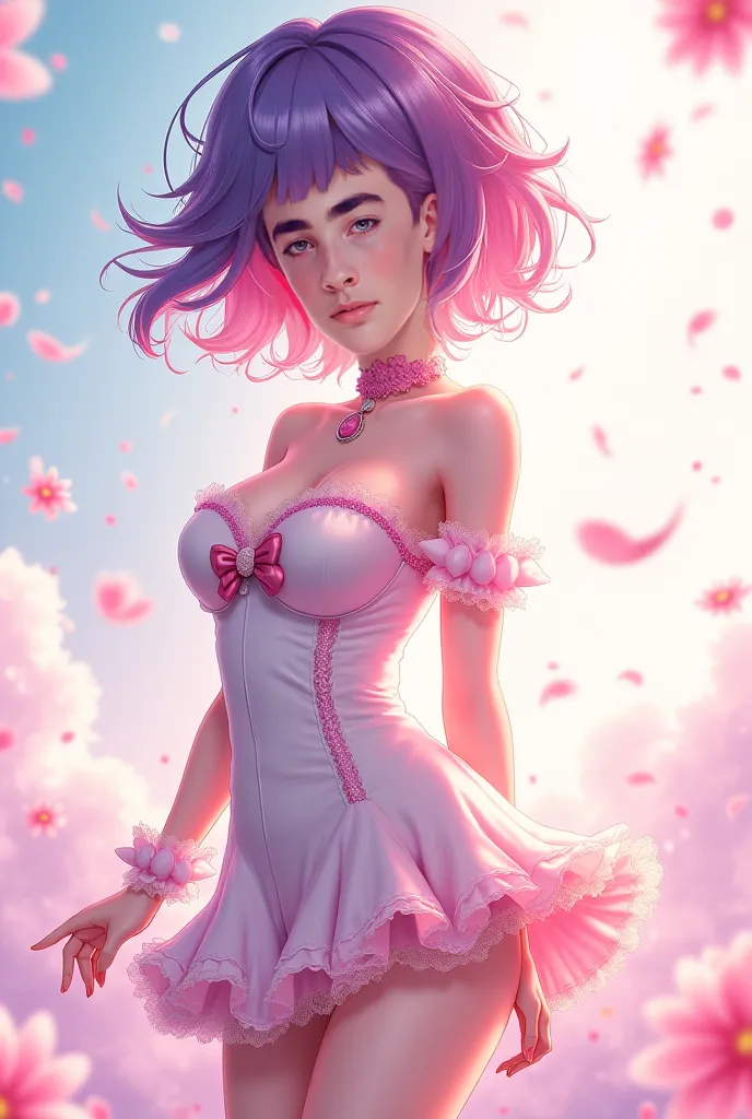 anime fem boy with big boobs and kawaii desu dress