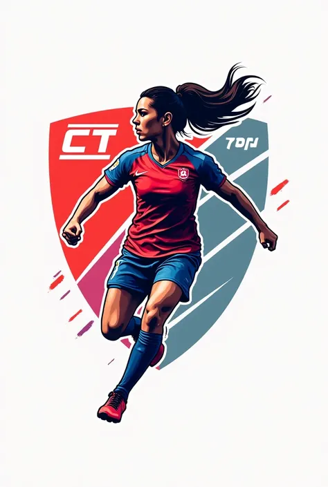 Football-themed logo with a female football player and the Caterinovca lettering