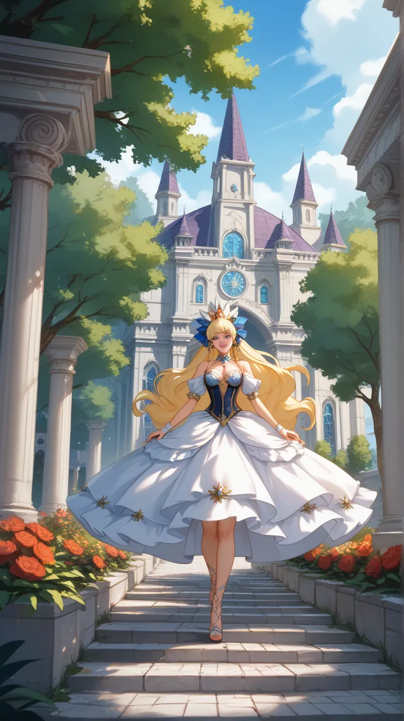 As you slowly pass through the grand gates of Starlight Infinite Academy, your eyes widen with wonder and disbelief. The opulent architecture stretches before you - towering spires of gleaming white stone, intricate carvings depicting mythical beasts and p...