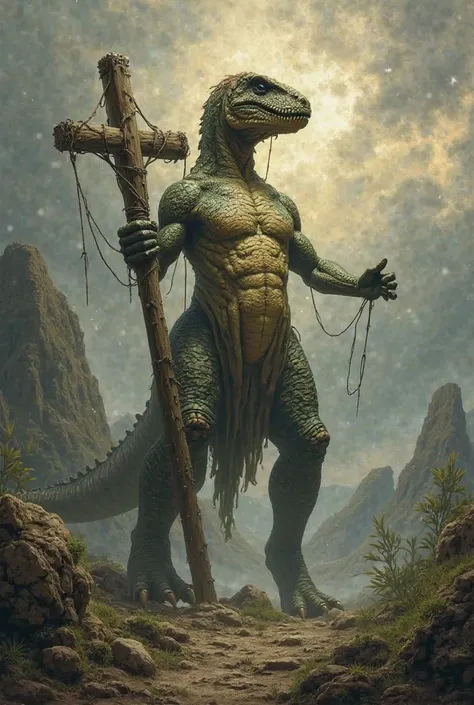 You could create an image of Jesus with the body of a dinosaur, I mean a Jesusaurus