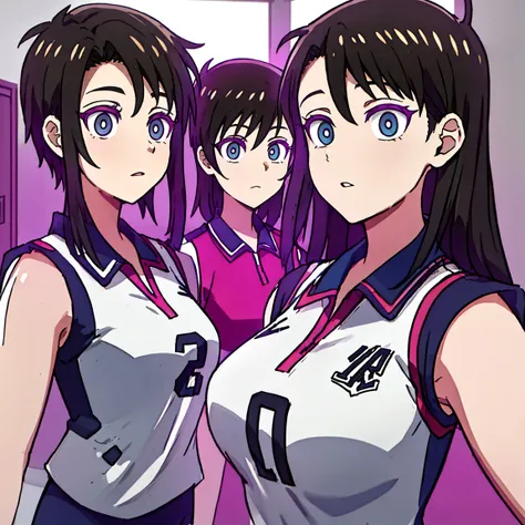 ( Masterpieces, high quality), (multi girls), 18 years old, , locker room, (volleyball uniform, torn clothes),  (  Group Selfies), Wide angle, Soft light, expressionless, Emotionless, close your mouth, no light in eyes