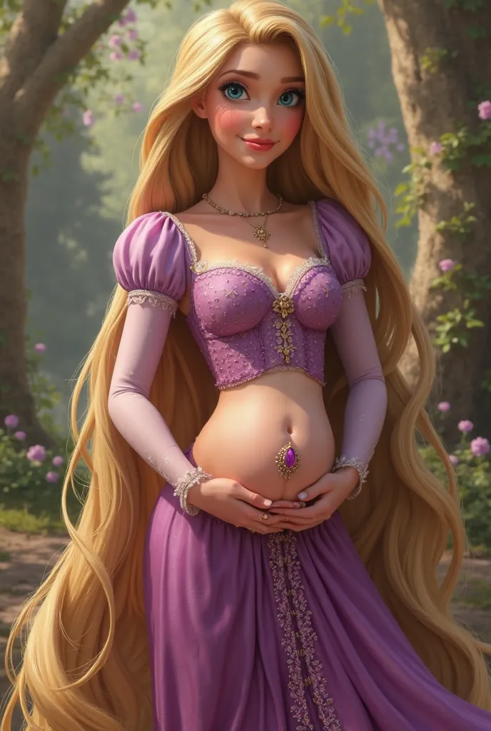 Create an image of Princess Rapunzel showing her vagina 