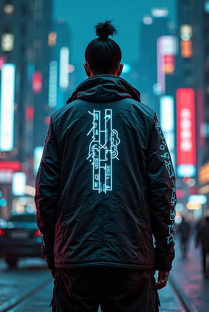 Samurai style jacket with LED lights, For men