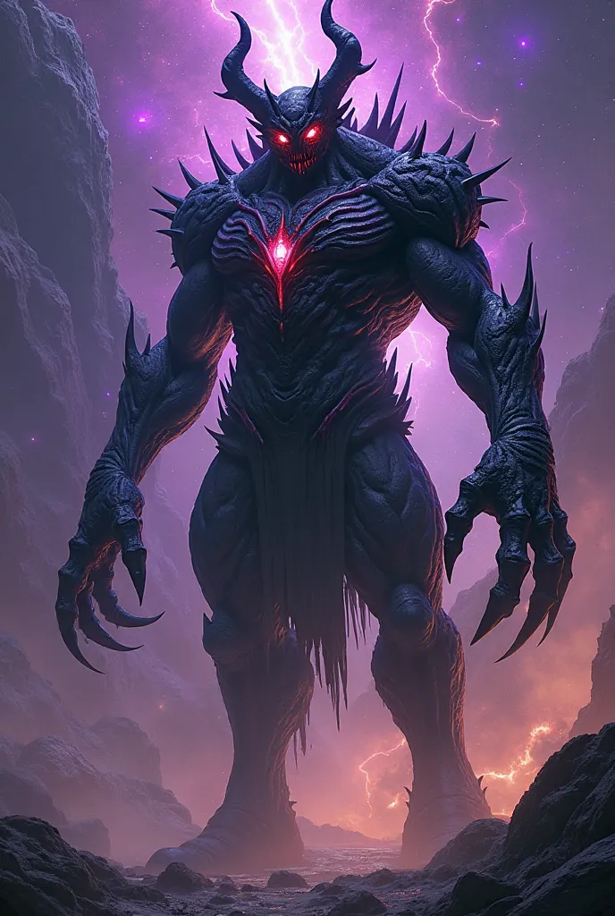 In the unfathomable depths of the cosmos, where stars collapse into lightless abysses and nebulae dance in spirals of primordial chaos, emerge Xar’keth, an intergalactic demon born from the fusion of dark matter and evil will. 220 cm tall, he weighs a mass...