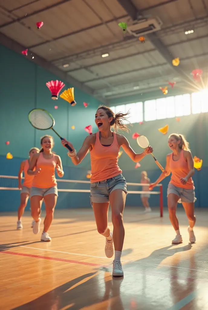 Happy International Women's Day 8/3 nowindow badminton clubs with beautiful and playful girls