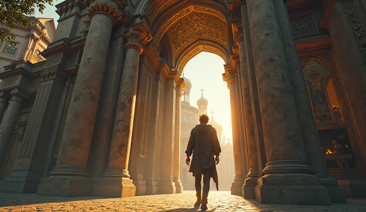 a 30 year old man, light brown hair, tall, strong. he is entering the orthodox church in romania.