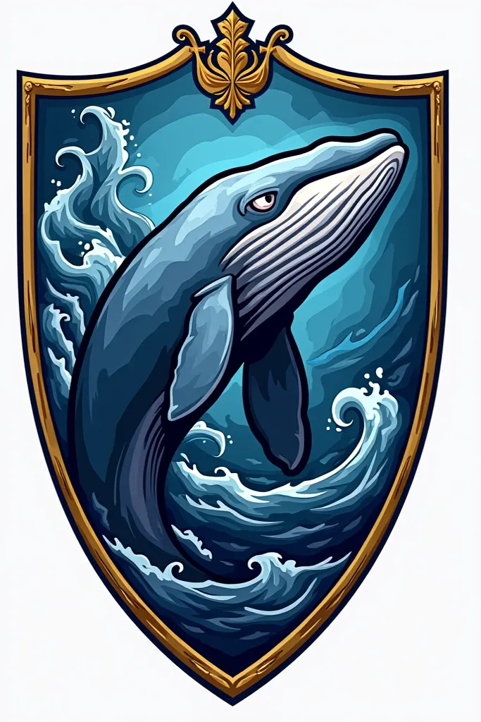 Santos shield with the mascot that is a whale 