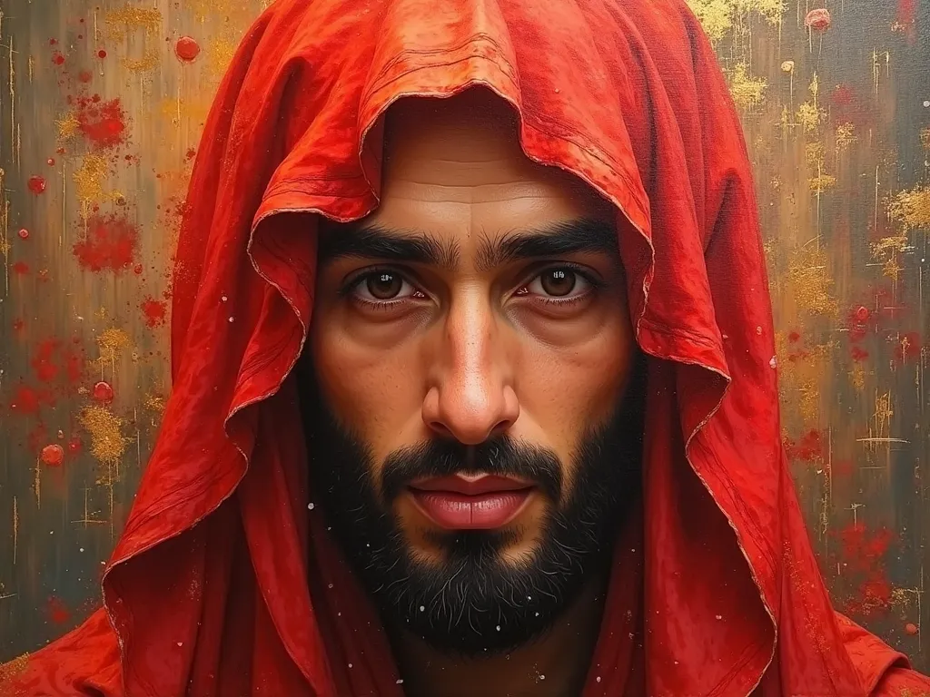 

is a flower. The painting is. Ahl al-Bayt:  impregnated with red, very fresh and bright.

The shape of his face is:  hairs between roundness and length. This is described as ". The color".

His eyes: were wide, very black, with long eyelashes.

His eyebr...