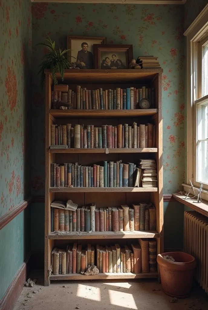 Make the bookshelf be in a low class home