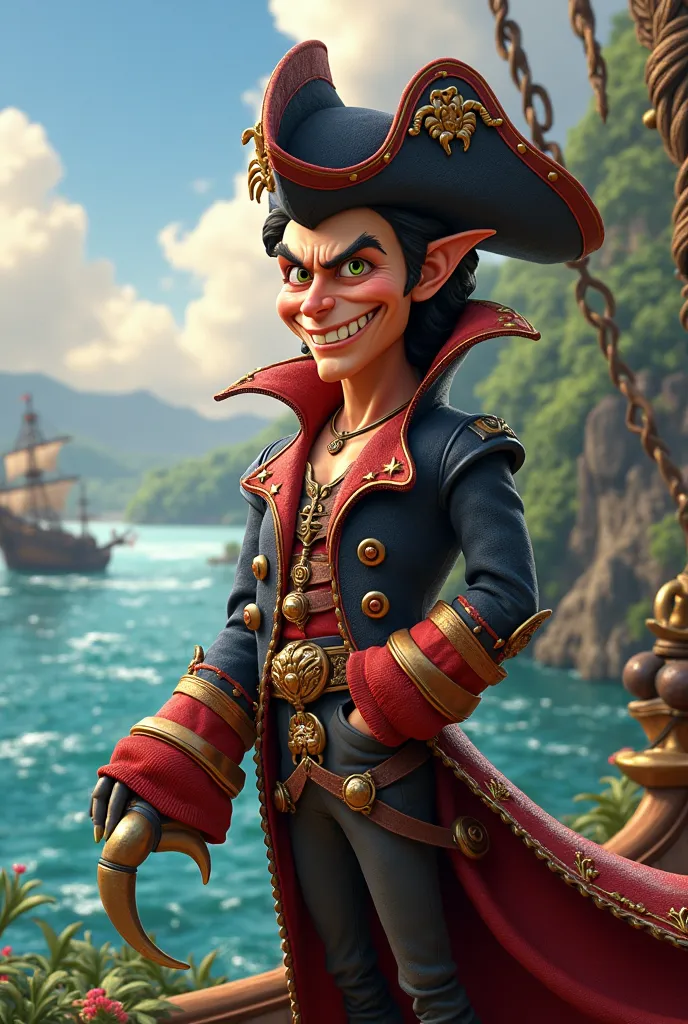 Captain Hook (Peter pan) in the Pixar style