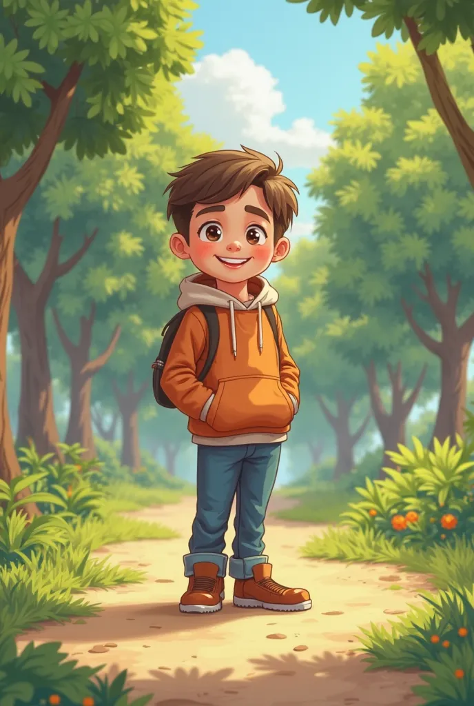 cartoon  standing in the park，full body