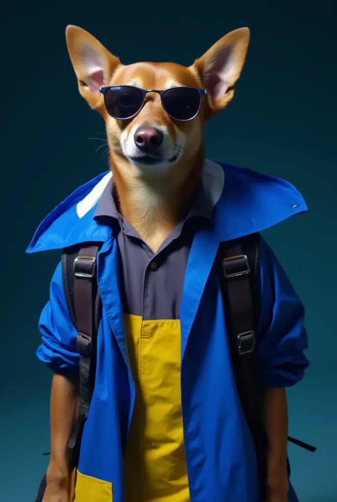 The best cell phone wallpaper, Award-Winning Wallpaper, portrait photography, In the front view is a portrait of a cute dog wearing mid-1960s space age fashion, Side view photo, Shot with Canon EOS R5, Set a strong contrast that accentuates the subject, Fl...