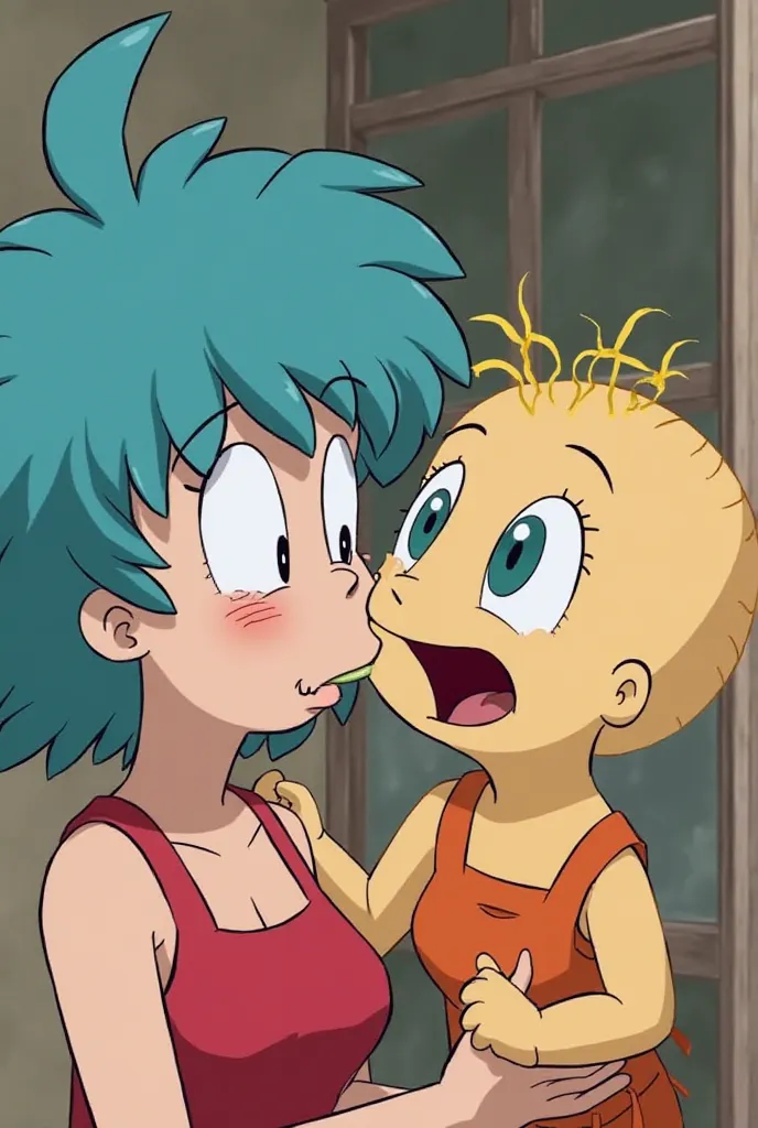 Bulma sucking Chichi's tits senselessly 