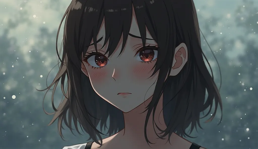 Brunette Sad Looking Anime