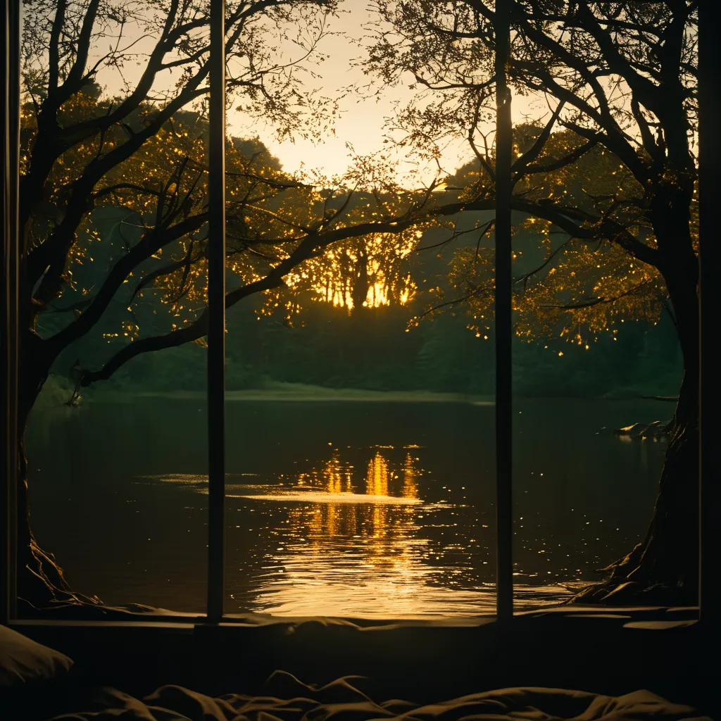 trees illuminated at night, sparks scatter all around, provide the only light source in dark surroundings. The scene is dramatic and breathtaking, reflecting the feeling that hope is feathered. 35mm film Visual characteristics such as film grain, Vignette ...