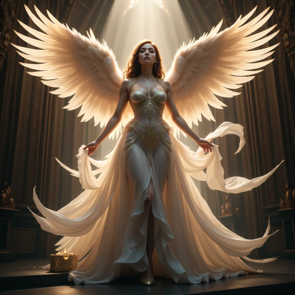  Angel Wings,backlight,viewers,angle looking up,Feathers fluttering, God Pussy 2 ,SEE-THROUGH,white_gothic_,multiple_Wings,rest,v_weapons,best quality,4K,8k,high resolution,masterpiece,ultra-detailed,realistic,photorealistic,photo-realistic,HDR,UHD,studio ...