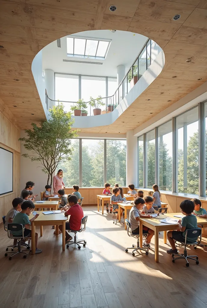 Architectural plan of an innovative classroom 