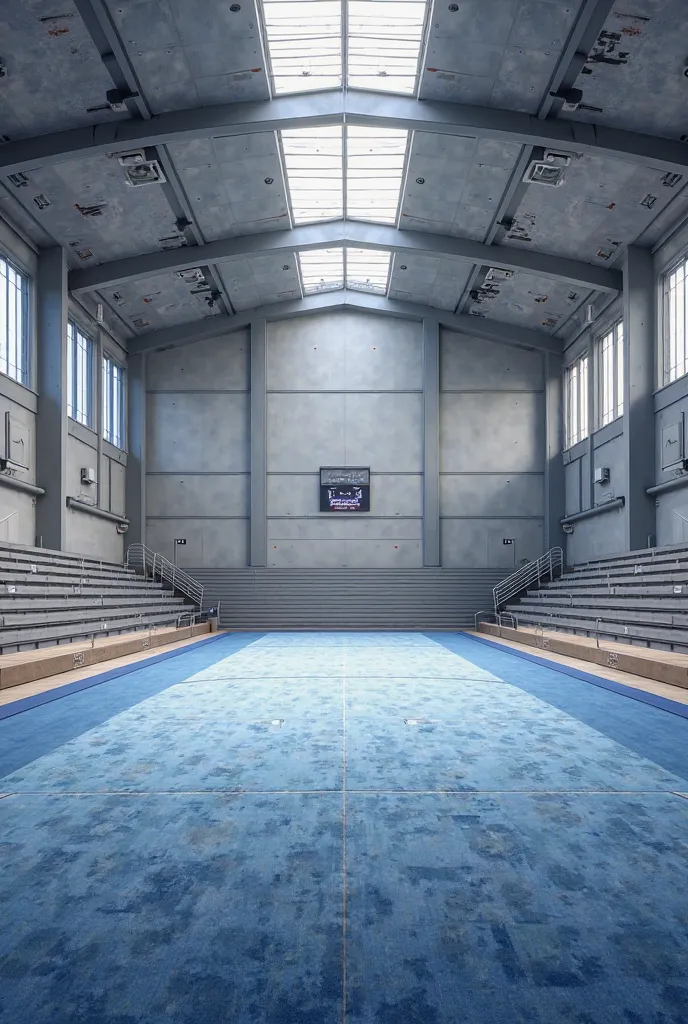 a place where you practice gymnastics. that you can see the bleachers because it is an architectural image and that you can see the floor/tapestry 