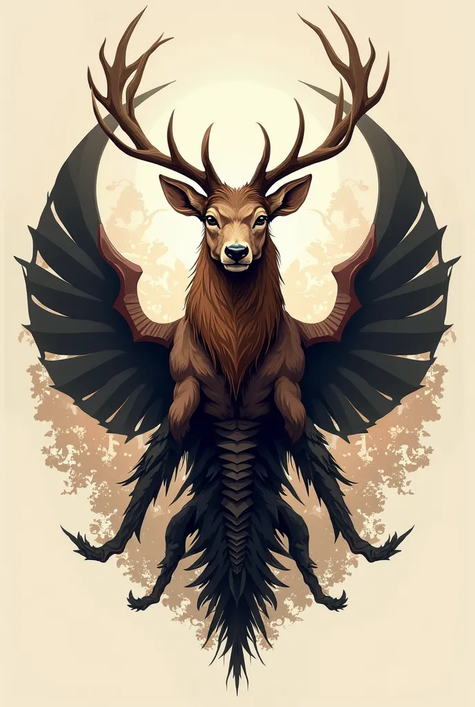 make me a coat of arms of a sturdy stag using the same artwork style as the referenced photo