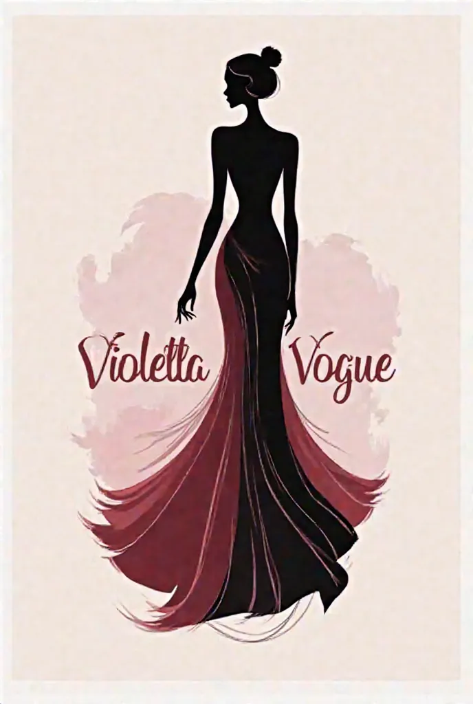 I want a brand logo for all types of women's clothing called Violleta Vogue to combine a burgundy color in black  