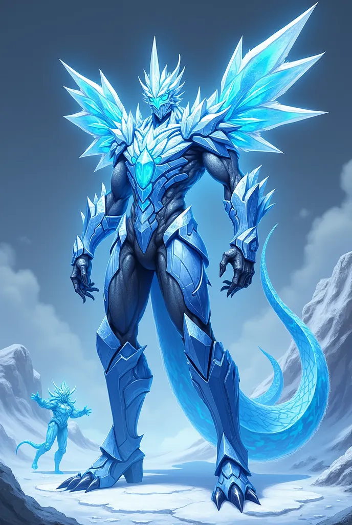 Second Resurrection Stage (Supreme Ice Wall):**
- ** Monstrous Appearance **: Its shape becomes more beastly and imposing. The ice armor expands, covering your entire body with sharp ice crystals that look like diamonds.  
- ** asas gigantes**: Its crystal...