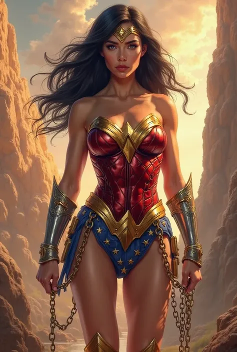 Wonder woman in bikini chain up