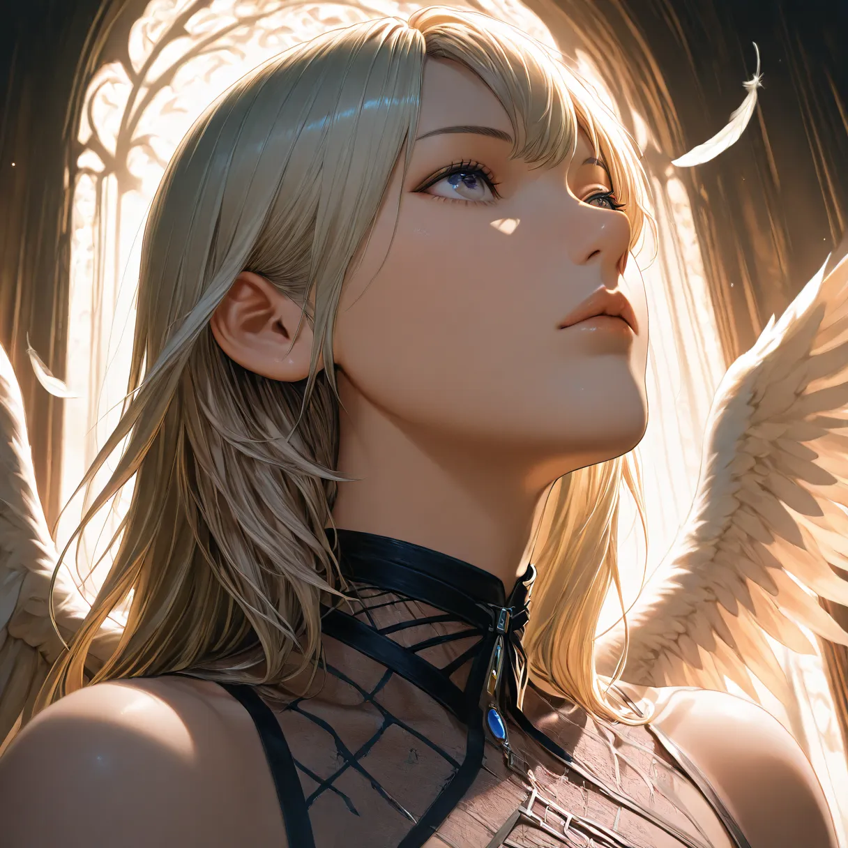  Angel Wings,backlight,viewers,Angle Looking Up From Below,Feathers fluttering,God Pussy 2,SEE-THROUGH,white_gothic_,multiple_Wings,rest,v_weapons,best quality,4K,8k,high resolution,masterpiece,ultra-detailed,realistic,photorealistic,photo-realistic,HDR,UH...