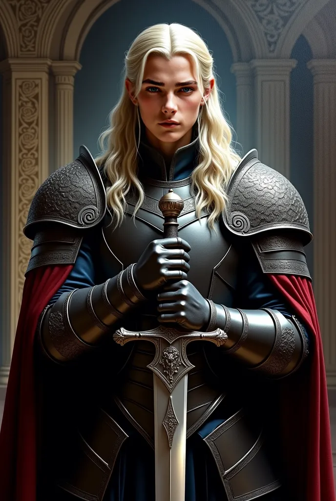 Rhaegar Targaryen holding a sword