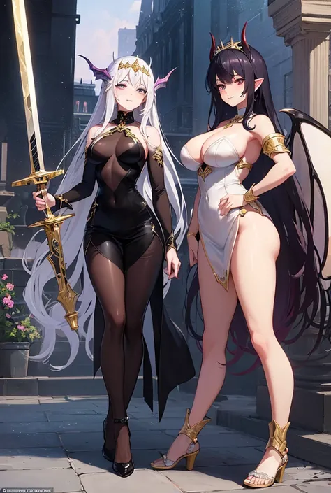 Two elegant-looking women

1: A white dress and gold and green details that evoke a fairy or forest spirit style.

She has long translucent wings of vibrant colors,  similar to those of a butterfly .

 her hair is long , wavy and red, version with a decora...