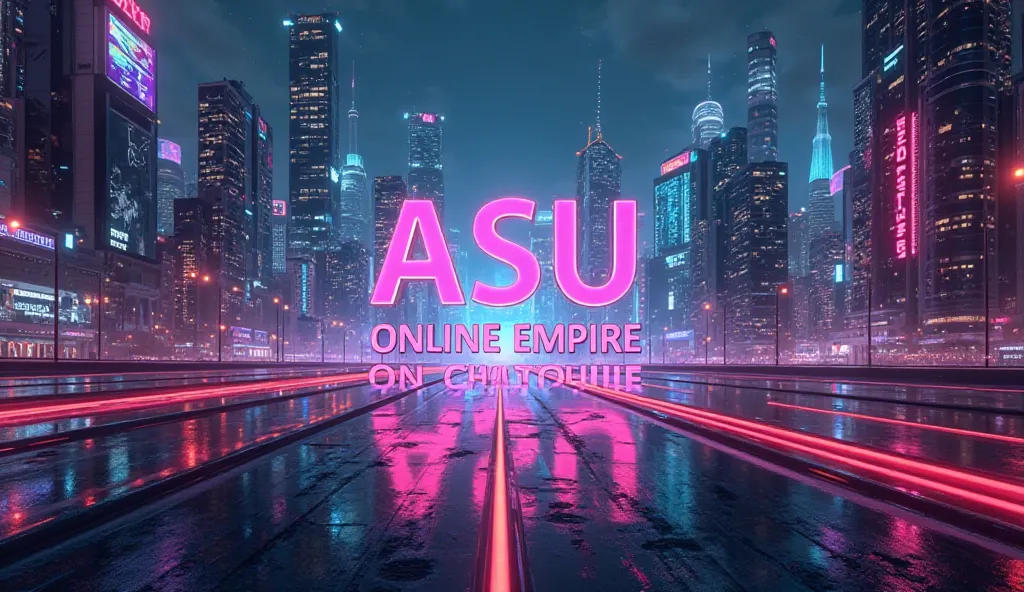 There is a YouTube channel with the name of “Asu Online EMPIRE”. The channel topic is online earning. Generate a background overlay. The name “Asu online empire” should be written in the background 