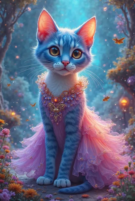 Make a cat pic different colour drees background change 