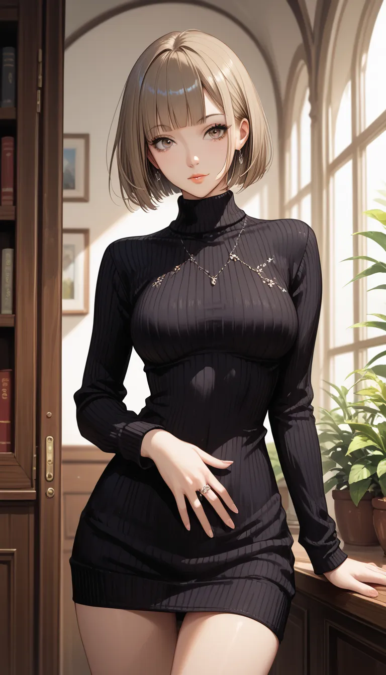 masterpiece, best quality, ultra-detailed, 8k, intricate details, わきDownを見せない, Down, no background, becomes transparent when you stare {x}, PE, front view, cowboy shot, perfect and beautiful face, beautiful breasts,  Read more, slim, lightbrown bob cut, bl...