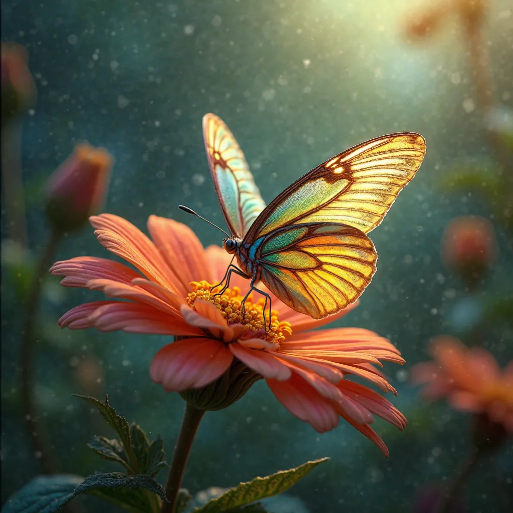 Most beautiful butterfly sitting upon a flower