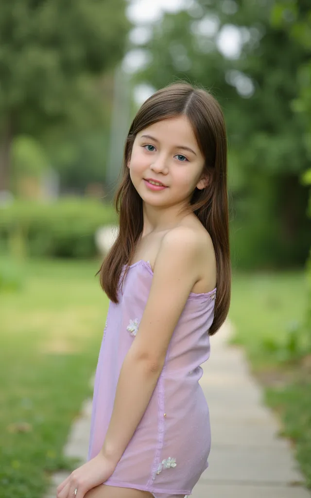 Masterpiece, 8K, beautiful pre-tween Indonesian_Korean girl, cute, pretty juvenile tween, age 7, 7 y.o tween, flat-budding pre-tween_girl breast, shy smile, juvenile-physique, elementary school pre-tween_girl, charming, one style sheer_fabric mini-dress, s...