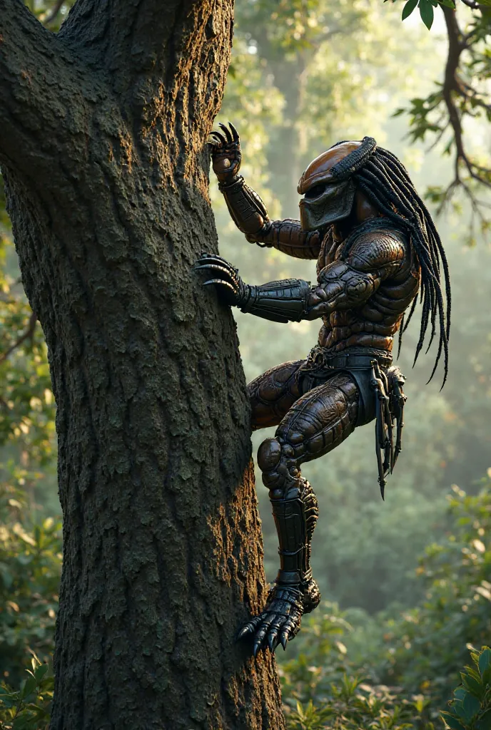 How the predator clings to the tree