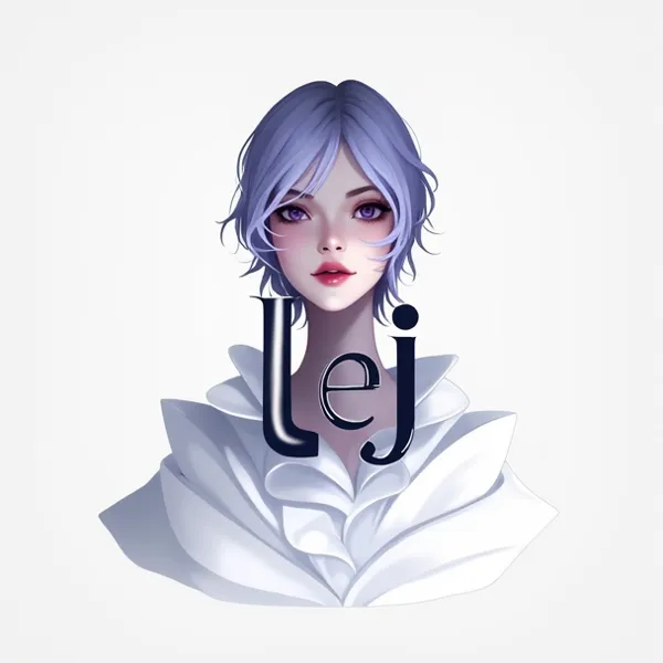 In high quality, write under the image the word LE J very tastefully