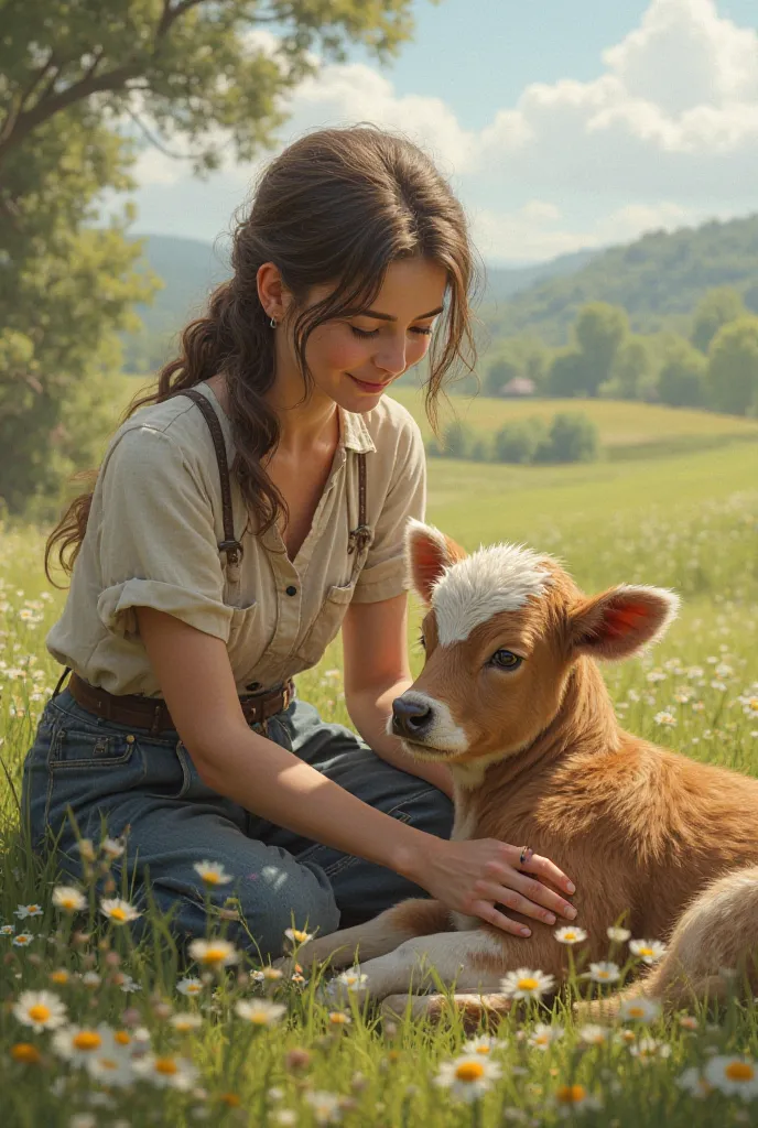 ‎جہاں She was caring for an injured calf. heifer