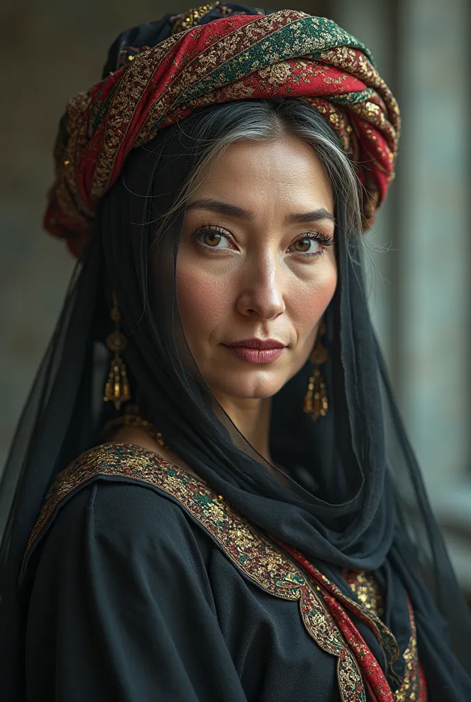 30 year old woman in turkish turban