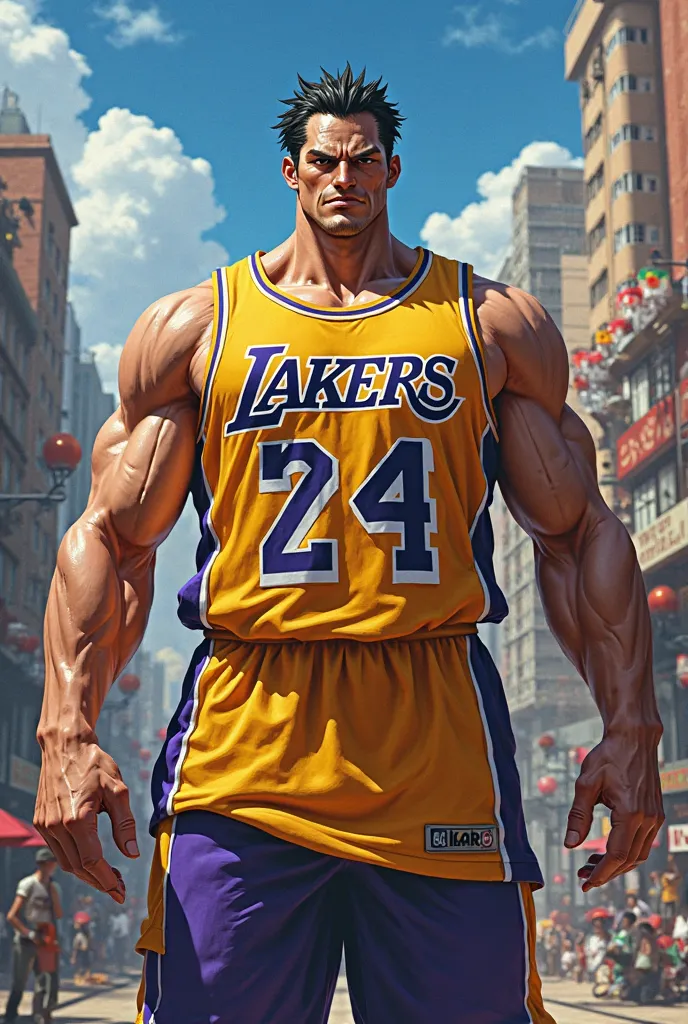 Yamato from One Piece in a Lakers Jersey # 24h large breast