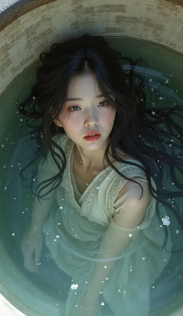 Imagine A Very Very Very Beautiful Japanese Young Woman Falling InnA Well,  Portrait Size Image 