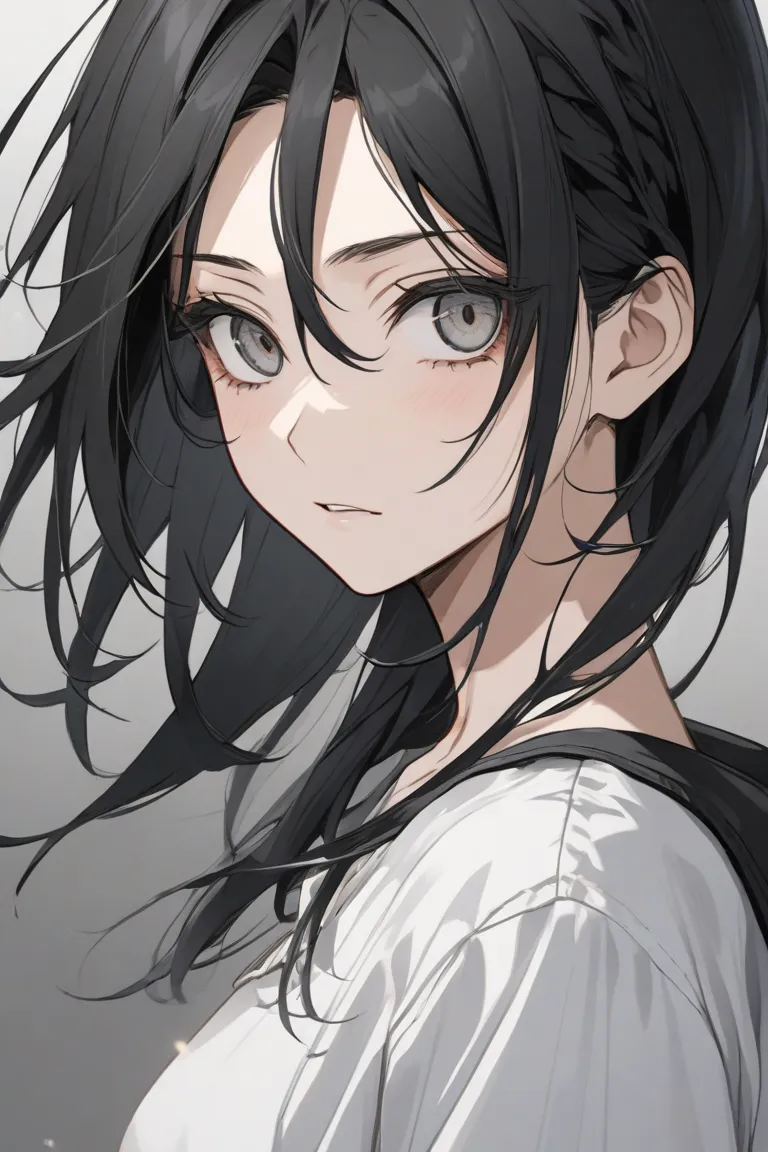 Ash-eyed black-haired white-skinned ash 