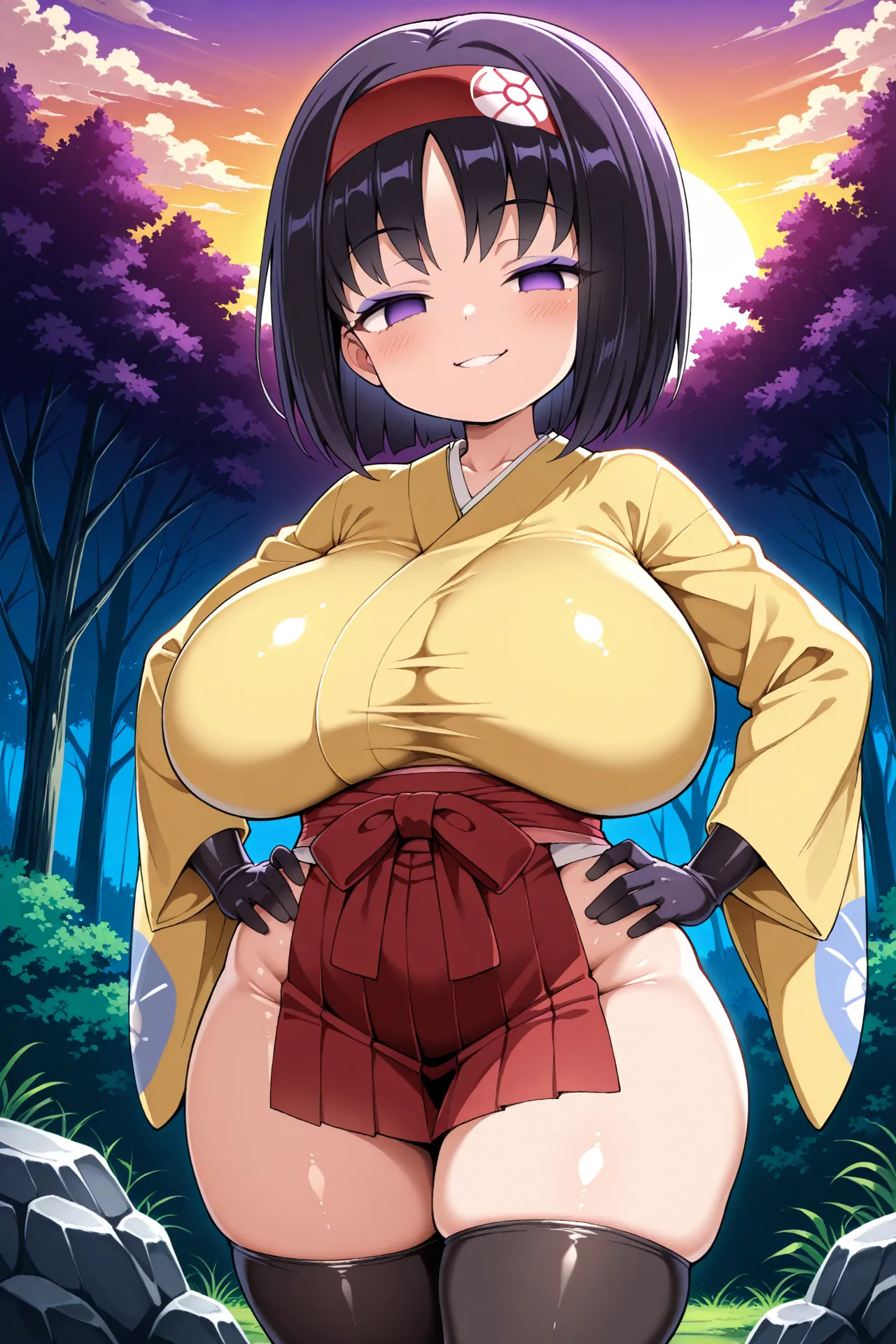 ultra-detailed,by anime screen cap,uncensored,1girl,erika \(pokemon\),red hairband,
(oppai loli,shortstack,loli,cute,:1.1)chubby,curvy,shiny skin,
large breasts,heavy breasts,(long breasts,sagging breasts,)
wide hip,thick thighs,gigantic ass,hyper hips,bot...