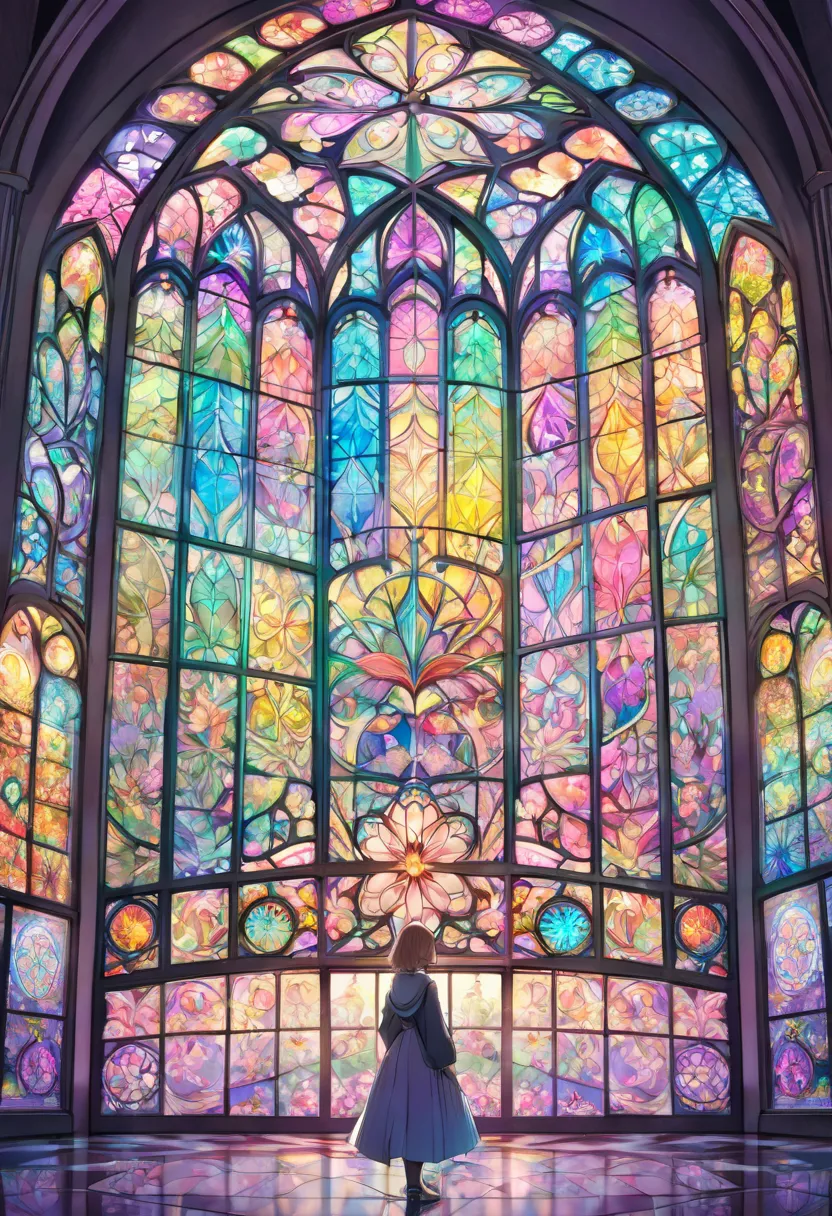 A fantastic pastel-colored stained glass jigsaw puzzle