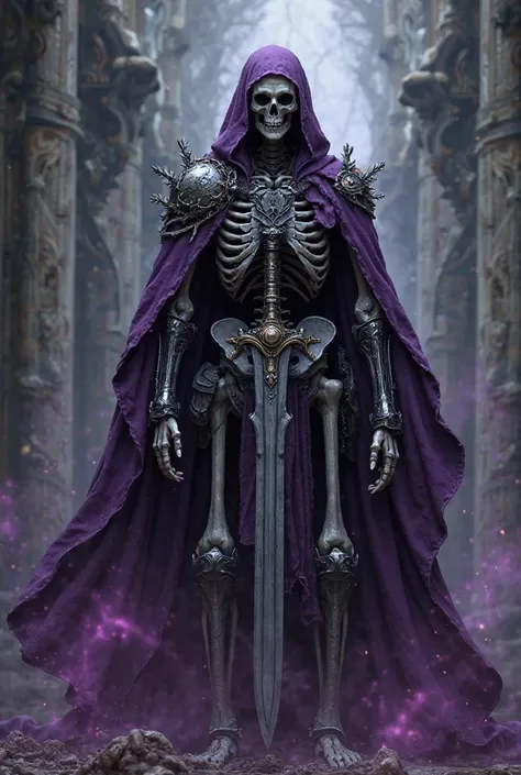 No crow only a skeleton with armour, purple cloak and a long sword and with a black aura