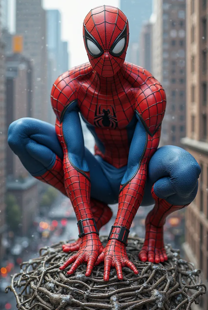 Spider-Man की सफल मूर्ति - Spider-Man अपनी जाल की मदद से एक सुंदर और अनोखी मूर्ति बनाते हैं, जिसे देखकर Supergirl खुश होती हैं।