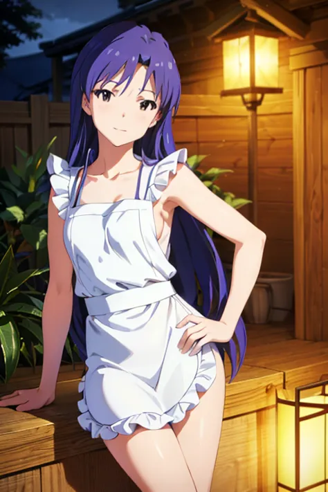  Kisaragi Chihaya ,small breasts, Lantern,long hair, 1 girl,
、(Naked and wearing a white apron:1.4、white ruffle apron)、( curved back 、I can see her chest)、、  ULTRA DETAIL FACE 、  Attention to detail  、   beautiful thin noses、 sharp concentration :1.2、 beau...