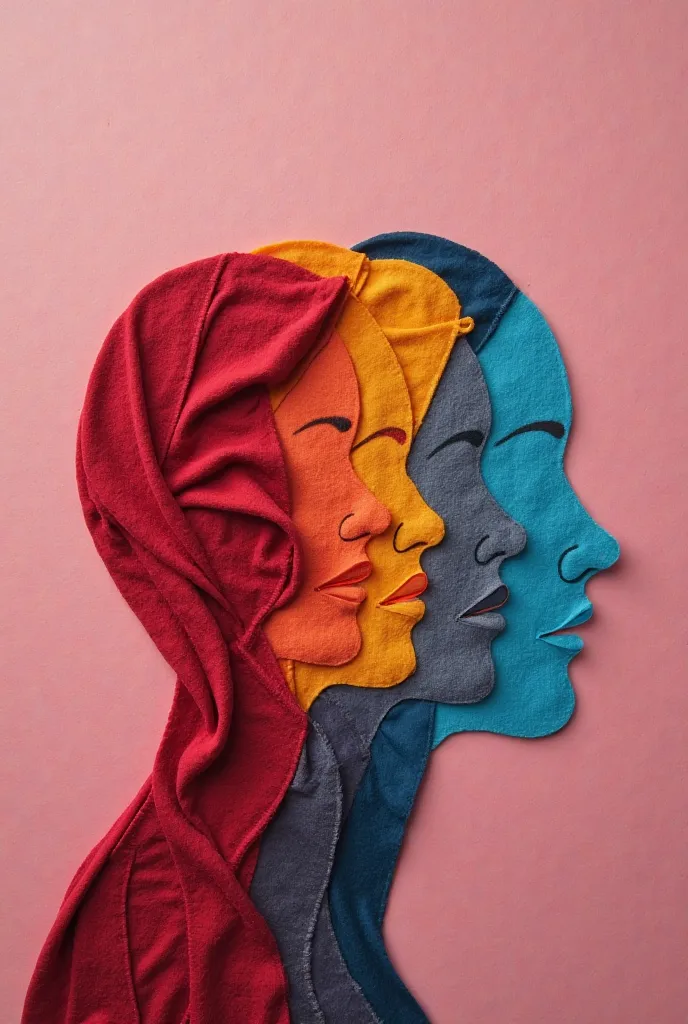 I WANT YOU TO DESIGN A SPECIAL IMAGE FOR INTERNATIONAL WOMEN'S DAY ON MARCH 8 FOR MY COMPANY, WHICH IS A POLYESTER FELT MANUFACTURER, AND I WANT THIS IMAGE TO BE FELT MAINLY, SO THAT THE IMAGE IS MADE OF DIFFERENT RACES AND WOMEN IN HIJAB.