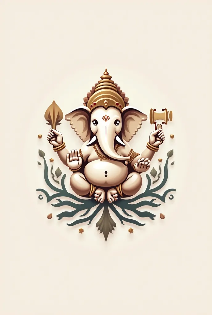 Simple 2d ganesh ji logo art